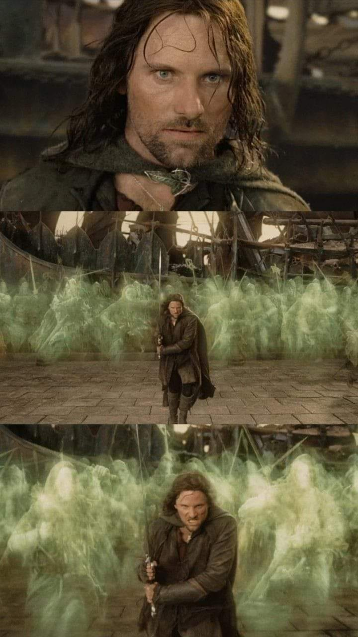 Aragorn and the Army of the Dead Blank Meme Template