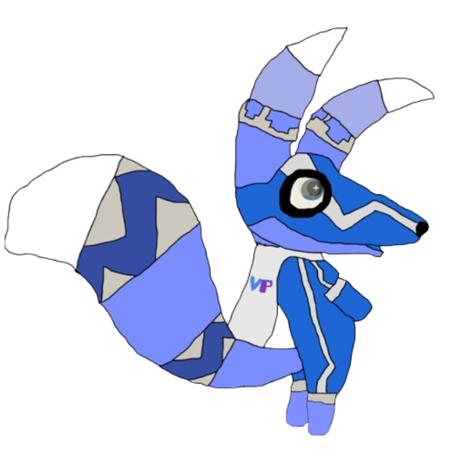 Blue Super Pretztail, standing up, curious Blank Meme Template