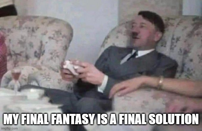 Mein Heir Video Games | MY FINAL FANTASY IS A FINAL SOLUTION | image tagged in dark humor | made w/ Imgflip meme maker