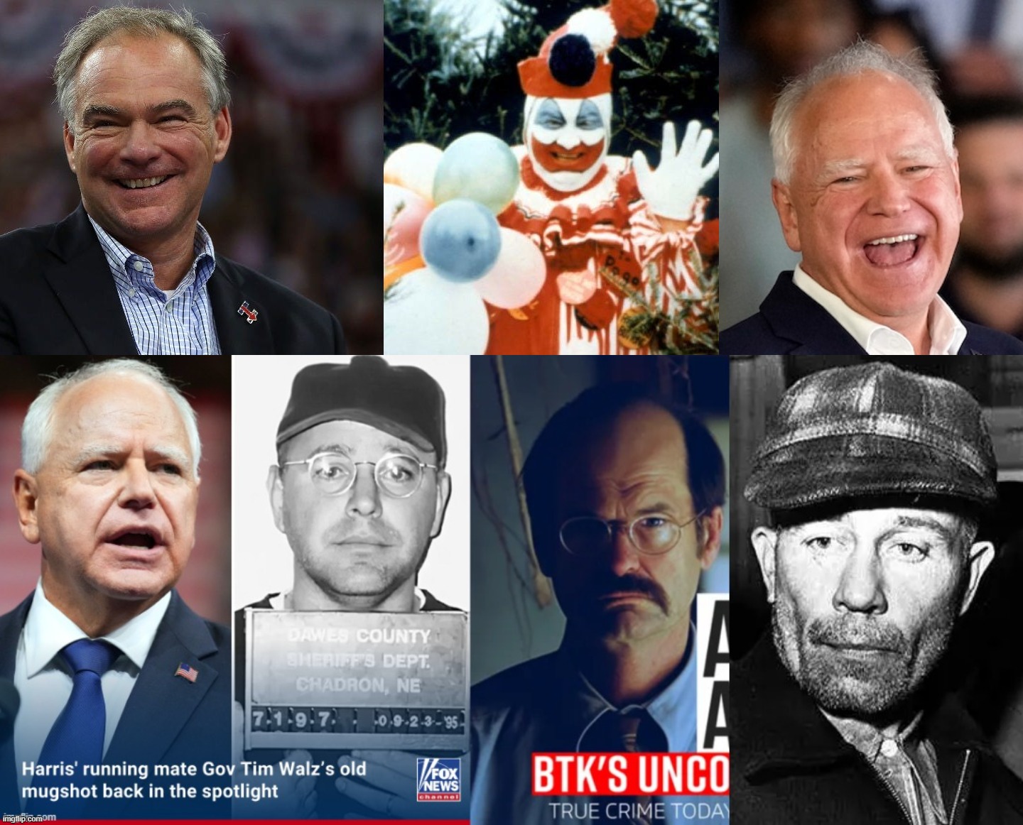 It's a clown world . . . Tim and Tim . . . | image tagged in tim kaine,tim walz,memes,vice president,creepy clowns | made w/ Imgflip meme maker