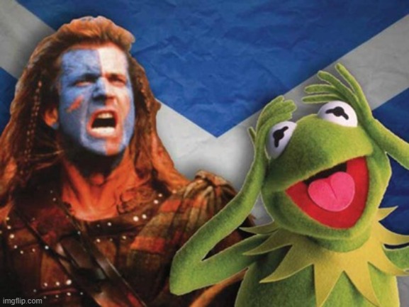 Kermit/Braveheart in Scotland | image tagged in kermit/braveheart in scotland | made w/ Imgflip meme maker