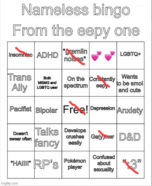 I kill for fun. | image tagged in nameless bingo | made w/ Imgflip meme maker