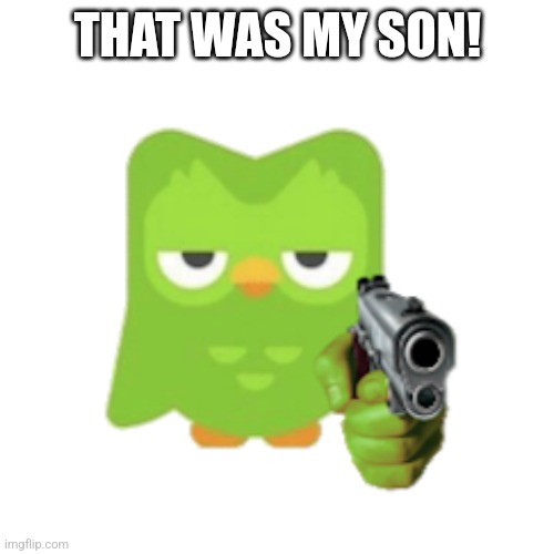 Duolingo | THAT WAS MY SON! | image tagged in duolingo | made w/ Imgflip meme maker