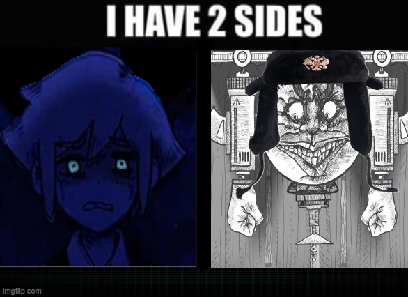 I have two sides | image tagged in i have two sides,basil,omori,multi medium | made w/ Imgflip meme maker