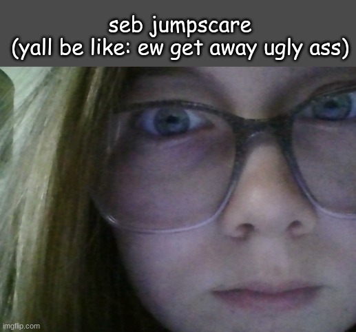 This took 5 tries because I was laughing my ass off | seb jumpscare
(yall be like: ew get away ugly ass) | made w/ Imgflip meme maker