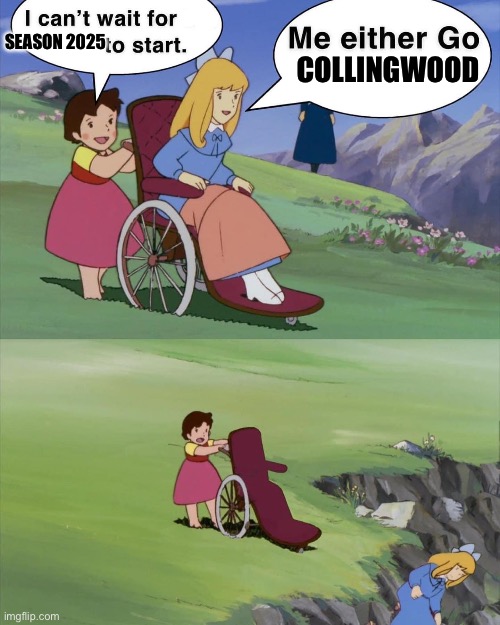 Season 2025 | SEASON 2025; COLLINGWOOD | image tagged in wheelchair | made w/ Imgflip meme maker