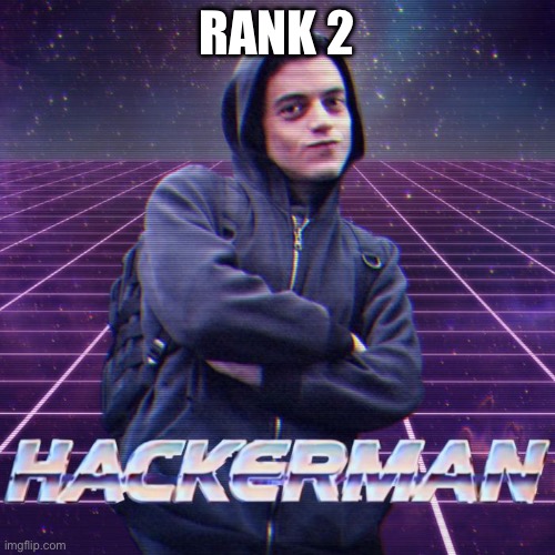 hackerman | RANK 2 | image tagged in hackerman | made w/ Imgflip meme maker