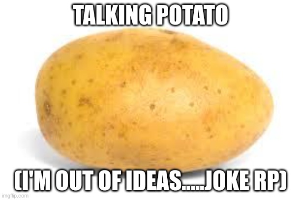 Potato | TALKING POTATO; (I'M OUT OF IDEAS.....JOKE RP) | image tagged in potato | made w/ Imgflip meme maker