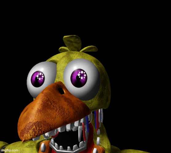 Whithered chica eye pop | image tagged in whithered chica eye pop | made w/ Imgflip meme maker