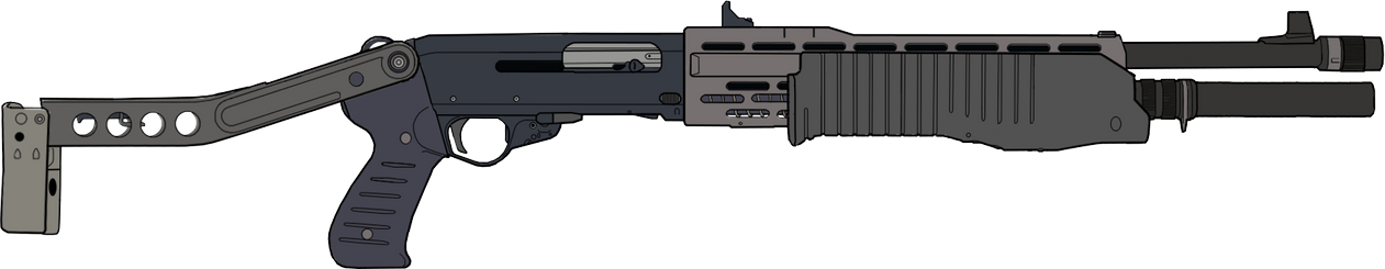 SPAS-12, 21 1/2'' barrel, stock unfolded(Re-Arranged ver.) Blank Meme Template