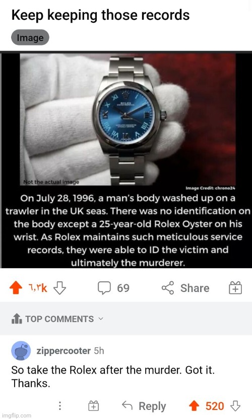 Thank you, Rolex | image tagged in memes,cursedcomments | made w/ Imgflip meme maker