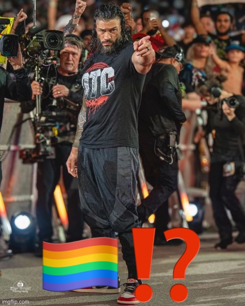 Roman Reigns Pointing | 🏳️‍🌈⁉️ | image tagged in roman reigns pointing | made w/ Imgflip meme maker