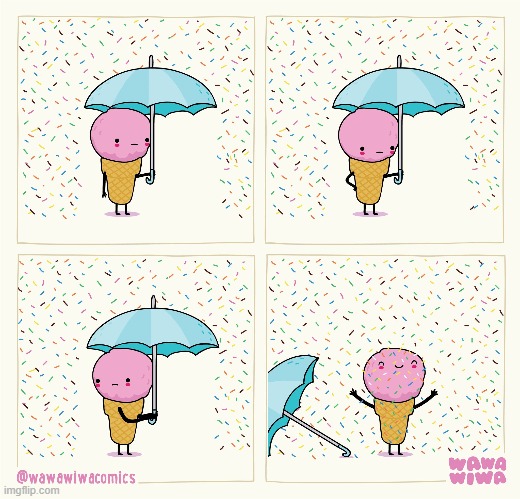 image tagged in rain,umbrella,ice cream,sprinkles | made w/ Imgflip meme maker