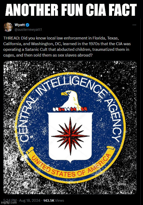 Another fun CIA fact | ANOTHER FUN CIA FACT | image tagged in fun,cia,facts | made w/ Imgflip meme maker