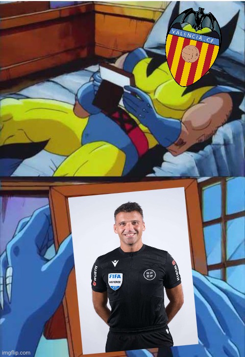 Valencia 1-2 Barça | The Bats are missing Gil Manzano for not giving Real's goal on March. | image tagged in wolverine remember,valencia,barcelona,referee,laliga,futbol | made w/ Imgflip meme maker