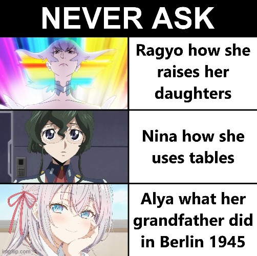 Never ask these qustions | image tagged in memes,anime,why are you reading this,why are you reading the tags | made w/ Imgflip meme maker