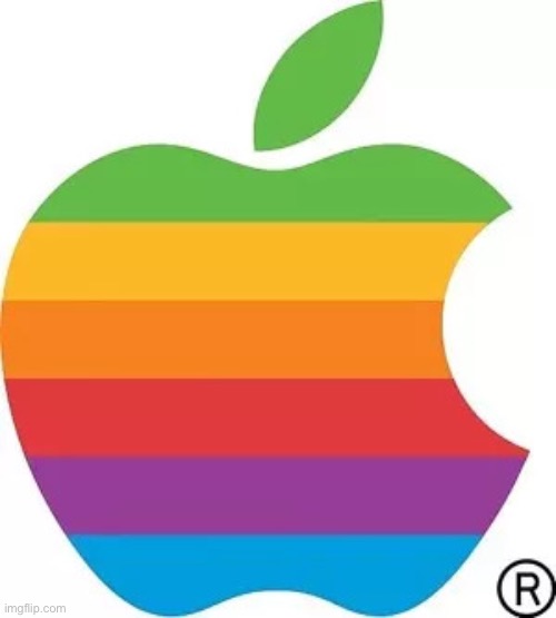 Rainbow apple (InvaderBethany: this was Apple’s logo from 1977 to 1998.) | image tagged in rainbow apple | made w/ Imgflip meme maker