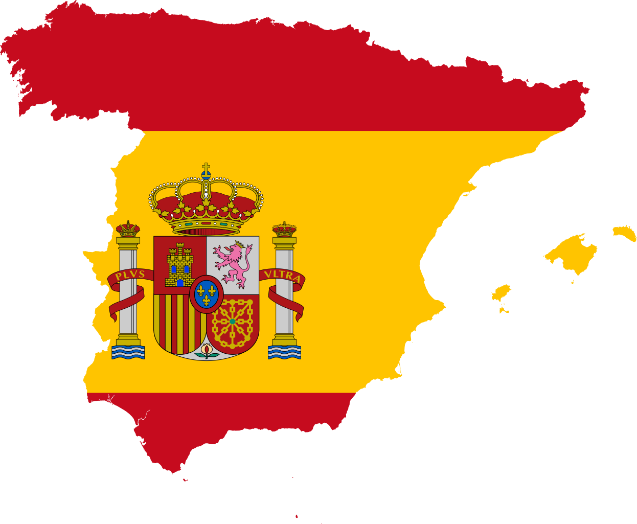 Flag map of Spain Blank Meme Template