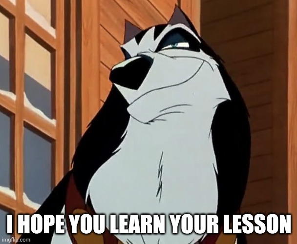 I hope you learn your lesson | I HOPE YOU LEARN YOUR LESSON | image tagged in steele | made w/ Imgflip meme maker