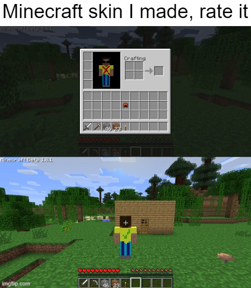 Minecraft skin I made, rate it | made w/ Imgflip meme maker
