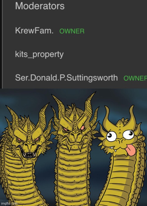 samwiched | image tagged in three-headed dragon | made w/ Imgflip meme maker