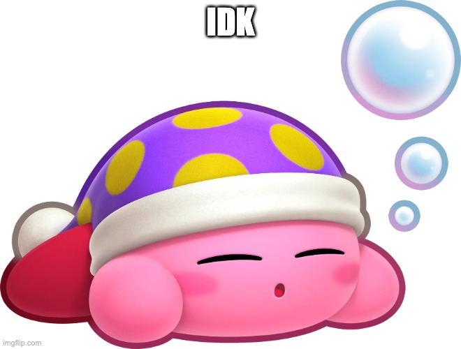 Sleep Kirby | IDK | image tagged in sleep kirby | made w/ Imgflip meme maker