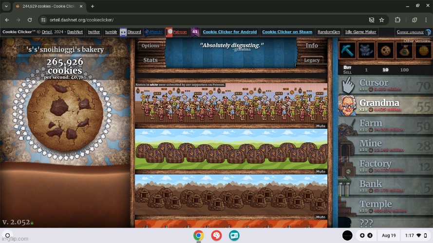 the school cookie clicker grind goes crazy Blank Meme Template