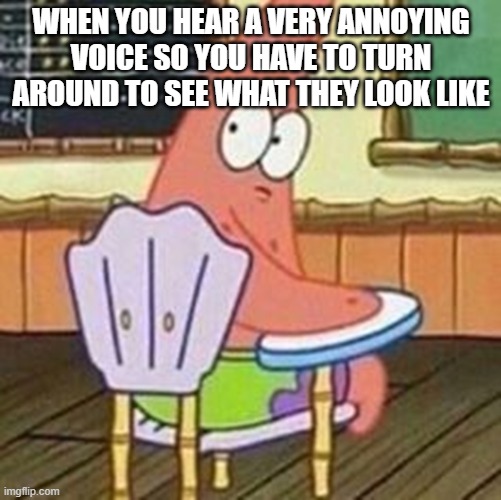 WHEN YOU HEAR A VERY ANNOYING VOICE SO YOU HAVE TO TURN AROUND TO SEE WHAT THEY LOOK LIKE | image tagged in memes | made w/ Imgflip meme maker