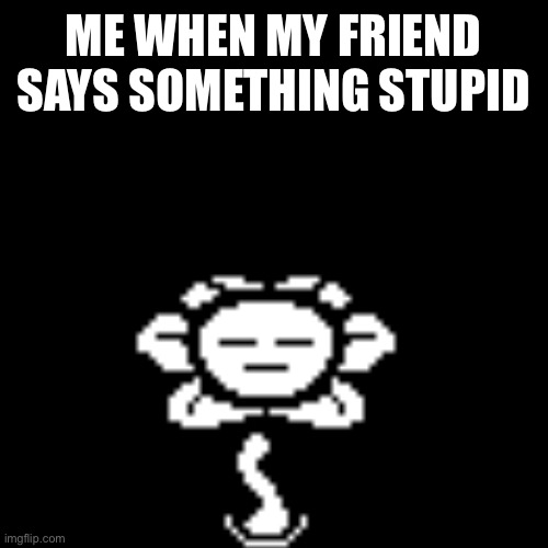 Stupidness | ME WHEN MY FRIEND SAYS SOMETHING STUPID | image tagged in undertale,undertale flowey | made w/ Imgflip meme maker