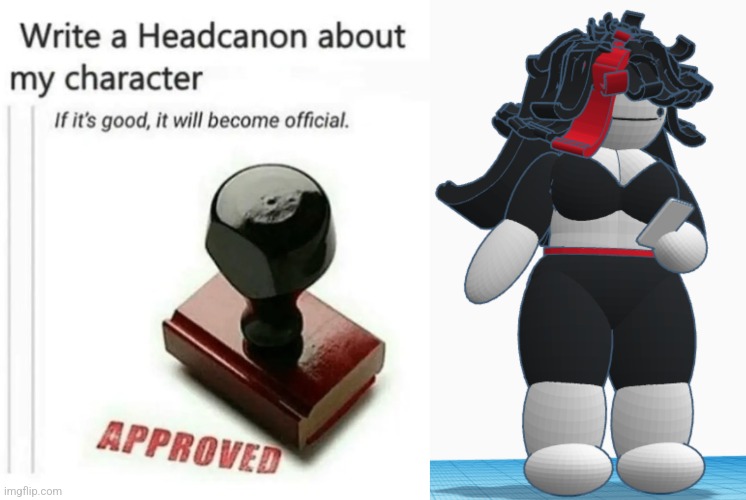 image tagged in write a headcanon about my character | made w/ Imgflip meme maker