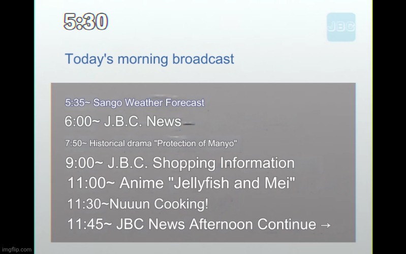 the schedule of a day filled of jellyfish mayhem (EAS Scenario - “Jellyfish”) | image tagged in japan | made w/ Imgflip meme maker