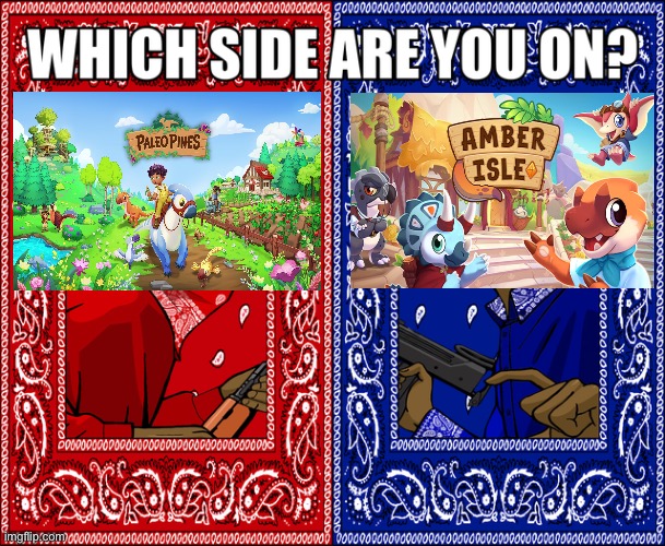 WHICH SIDE ARE YOU ON? | image tagged in which side are you on,memes,dinosaurs,shitpost,funny memes,humor | made w/ Imgflip meme maker