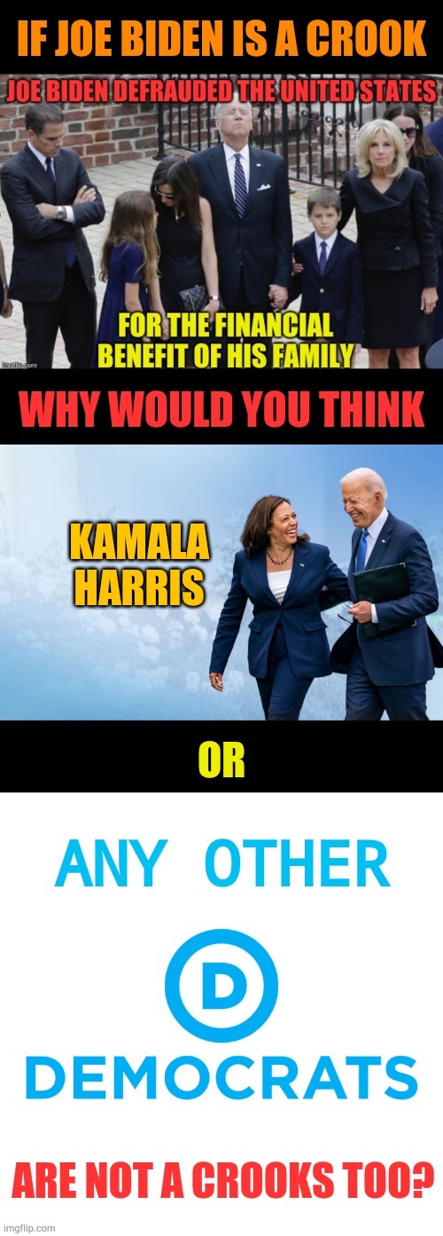 Doesn't It Make Sense? | image tagged in memes,joe biden,kamala harris,all,democrats,crooks | made w/ Imgflip meme maker