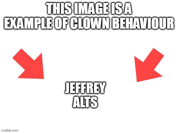 This image is a example of clown behaviour | JEFFREY ALTS | image tagged in this image is a example of clown behaviour | made w/ Imgflip meme maker