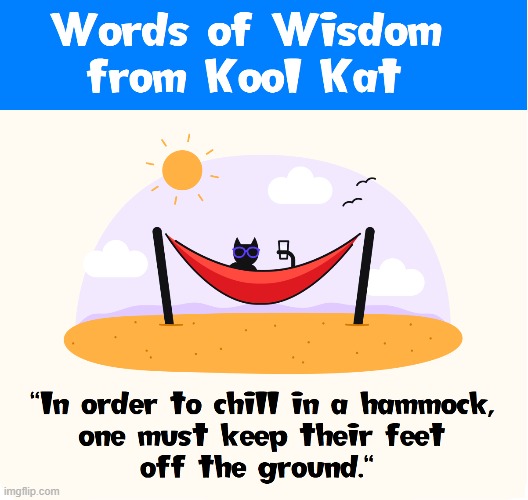 Vibe-ing with Kool Kat at the Beach | image tagged in vince vance,cool cat,comics,cartoons,hammock,day at the beach | made w/ Imgflip meme maker