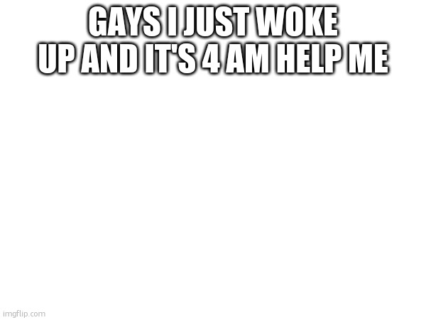 I am dieing inside | GAYS I JUST WOKE UP AND IT'S 4 AM HELP ME | made w/ Imgflip meme maker