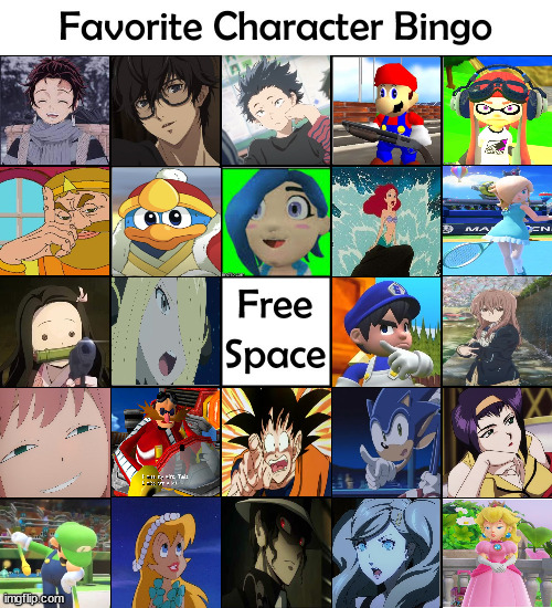 character bingo Blank Meme Template