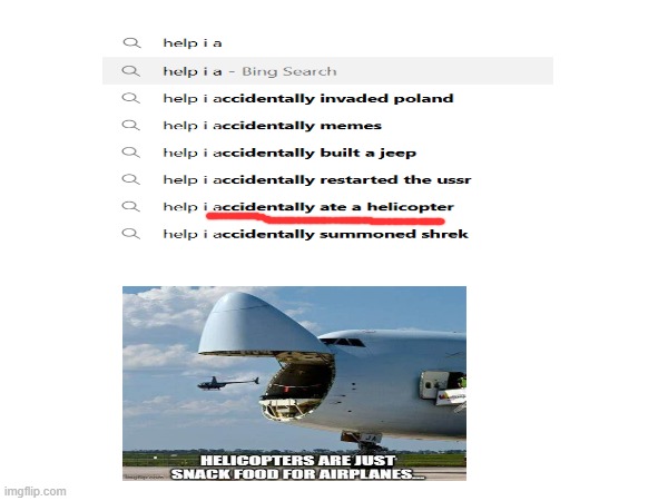 what did i make | image tagged in google search,helicopter | made w/ Imgflip meme maker