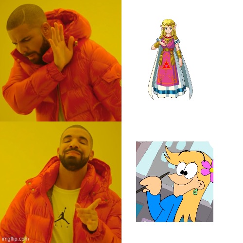 Characters in media Named “Zelda” | image tagged in memes,drake hotline bling | made w/ Imgflip meme maker