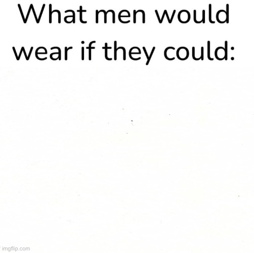 What Men Would Wear If They Could: Blank Meme Template