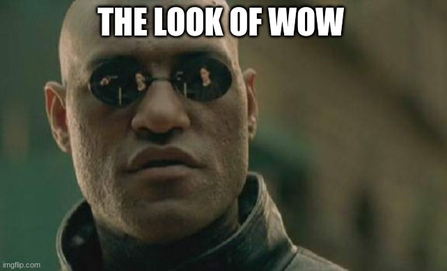 Matrix Morpheus | THE LOOK OF WOW | image tagged in memes,matrix morpheus | made w/ Imgflip meme maker