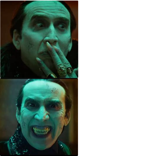 Nicolas Cage Vampire Yes No Blank Meme Template