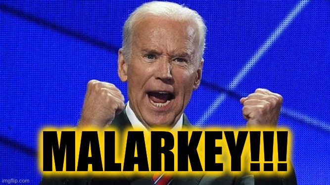 Joe Biden fists angry | MALARKEY!!! | image tagged in joe biden fists angry | made w/ Imgflip meme maker