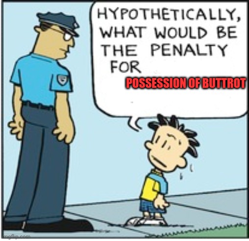 Possession of Buttrot | POSSESSION OF BUTTROT | image tagged in hypothetically what would be the penalty for,funny memes | made w/ Imgflip meme maker