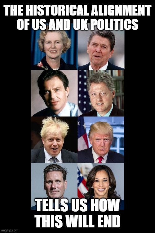 MAGA is over | THE HISTORICAL ALIGNMENT OF US AND UK POLITICS; TELLS US HOW THIS WILL END | image tagged in maga,done | made w/ Imgflip meme maker