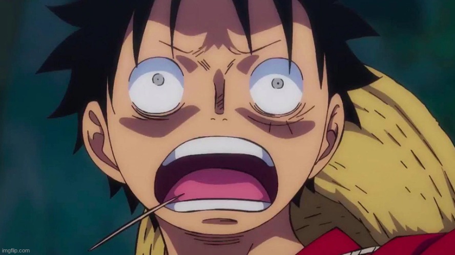 Shocked Luffy at Wano | image tagged in shocked luffy at wano | made w/ Imgflip meme maker