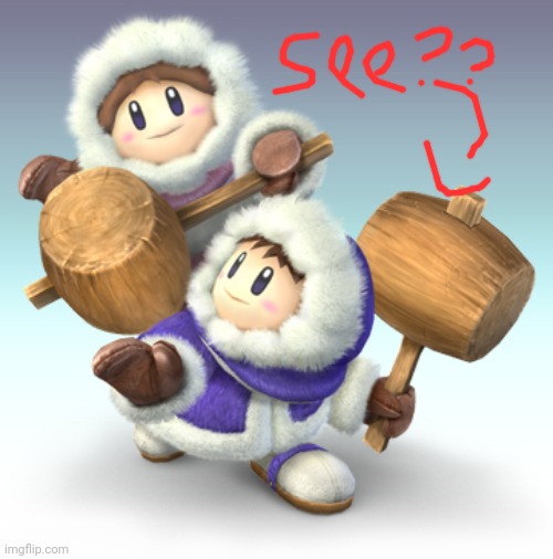 Ice Climbers in where? | image tagged in ice climbers in where | made w/ Imgflip meme maker