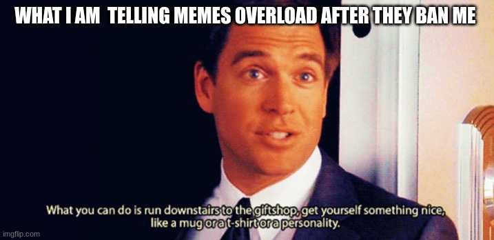 tony dinozzo | WHAT I AM  TELLING MEMES OVERLOAD AFTER THEY BAN ME | image tagged in tony dinozzo | made w/ Imgflip meme maker