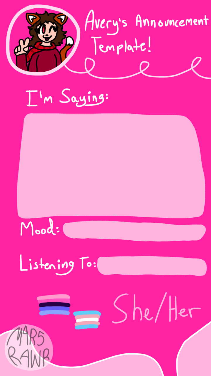 Avery’s Announcement Template by Mars Blank Meme Template