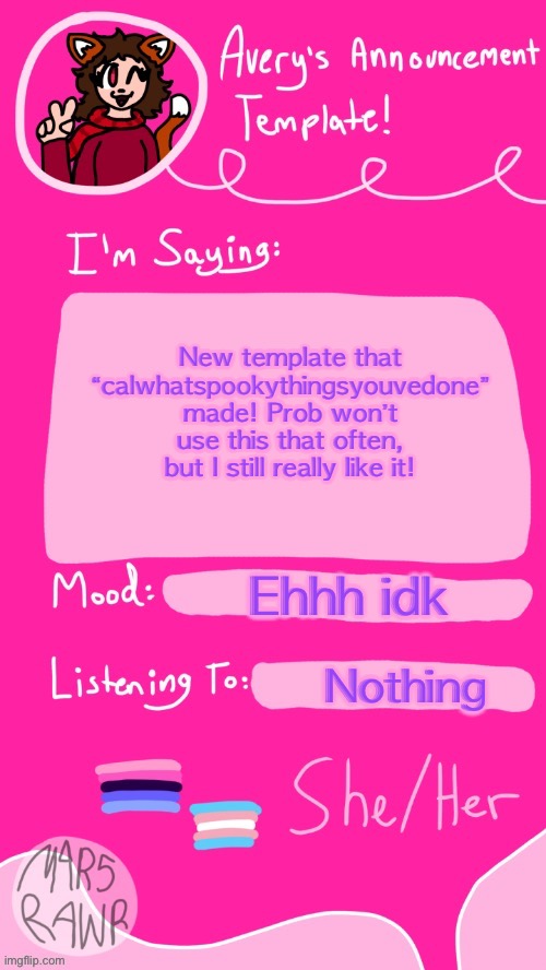 Scarf Announcement Template (made by cal) | New template that “calwhatspookythingsyouvedone” made! Prob won’t use this that often, but I still really like it! Ehhh idk; Nothing | image tagged in scarf announcement template made by cal | made w/ Imgflip meme maker
